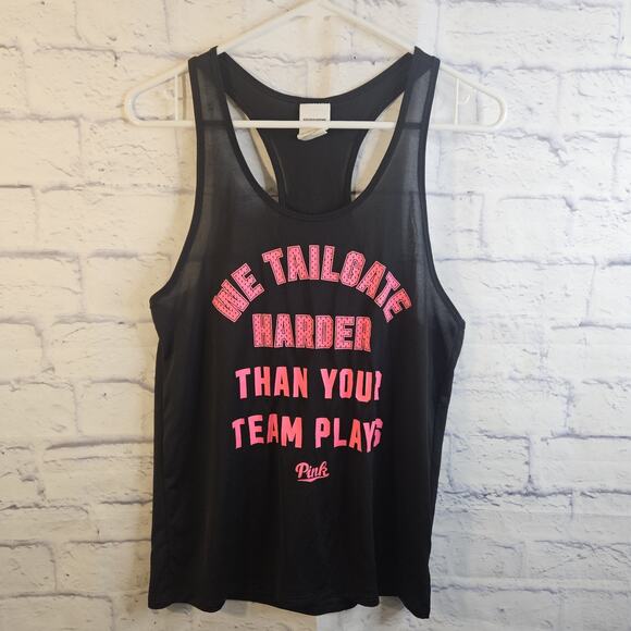 Victoria's Secret Tops - Victorias Secret PINK Size XS Black Tank Top We Tailgate Harder